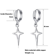 Load image into Gallery viewer, Small Hoop Earrings Smooth Tiny Huggies With Hollow Cross Star Pendants Female Dangle Earring Cute Piercing Earring Gifts
