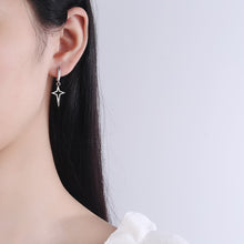 Load image into Gallery viewer, Small Hoop Earrings Smooth Tiny Huggies With Hollow Cross Star Pendants Female Dangle Earring Cute Piercing Earring Gifts
