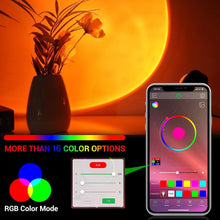 Load image into Gallery viewer, USB Led Night Light Rainbow Sunset Red Projector Lamp for Home Coffe shop Background Wall Decoration Atmosphere Table Lamp Light
