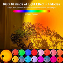 Load image into Gallery viewer, USB Led Night Light Rainbow Sunset Red Projector Lamp for Home Coffe shop Background Wall Decoration Atmosphere Table Lamp Light
