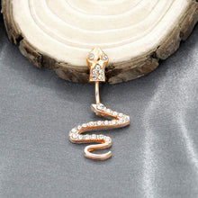 Load image into Gallery viewer, 1pcs Snake navel ring crystal red CZ 14g Belly button piercing body jewellery
