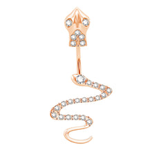 Load image into Gallery viewer, 1pcs Snake navel ring crystal red CZ 14g Belly button piercing body jewellery
