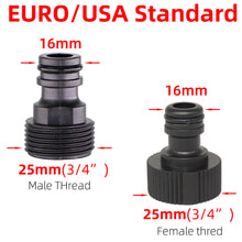 Load image into Gallery viewer, Quick Connector Nipple EURO USA 3/4 Inch Male Threaded Hose Pipe Adapter for Garden Tubing Drip Irrigation Watering System
