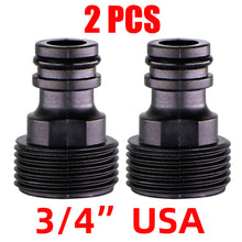 Load image into Gallery viewer, Quick Connector Nipple EURO USA 3/4 Inch Male Threaded Hose Pipe Adapter for Garden Tubing Drip Irrigation Watering System
