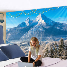 Load image into Gallery viewer, Snow Mountain Natural Scenery Tapestry Wall Hanging River Hippie Mattress Bohemian Bedroom Living Room Home Decor
