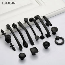 Load image into Gallery viewer, Doorknob Solid Modern Simple Furniture Hardware Accessories Drawer Cabinet Door Handle American Black Cabinet Wardrobe Single Hole Knobs

