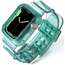 Load image into Gallery viewer, Sport Clear Band + Case for Apple Watch 7 6 SE 5 4 3 2 1 Transparent silicone Strap for iwatch Strap 40mm 44mm 42MM 41MM 45MM
