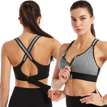 Load image into Gallery viewer, Yoga Bra Crop Sport Top Adjustable Belt Zipper Yoga Running Bras Push Up Vest
