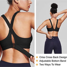 Load image into Gallery viewer, Yoga Bra Crop Sport Top Adjustable Belt Zipper Yoga Running Bras Push Up Vest
