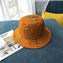 Load image into Gallery viewer, Spring Autumn Children's Bucket Hats Cartoon giraffe Sun Hat Girls Boys Outdoor Beach Hat Camping Fishing Cap Casual Panama Cap
