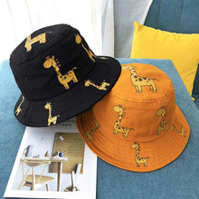 Load image into Gallery viewer, Spring Autumn Children's Bucket Hats Cartoon giraffe Sun Hat Girls Boys Outdoor Beach Hat Camping Fishing Cap Casual Panama Cap
