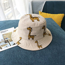 Load image into Gallery viewer, Spring Autumn Children's Bucket Hats Cartoon giraffe Sun Hat Girls Boys Outdoor Beach Hat Camping Fishing Cap Casual Panama Cap
