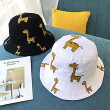 Load image into Gallery viewer, Spring Autumn Children's Bucket Hats Cartoon giraffe Sun Hat Girls Boys Outdoor Beach Hat Camping Fishing Cap Casual Panama Cap
