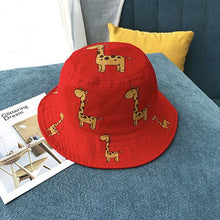 Load image into Gallery viewer, Spring Autumn Children's Bucket Hats Cartoon giraffe Sun Hat Girls Boys Outdoor Beach Hat Camping Fishing Cap Casual Panama Cap
