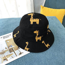 Load image into Gallery viewer, Spring Autumn Children's Bucket Hats Cartoon giraffe Sun Hat Girls Boys Outdoor Beach Hat Camping Fishing Cap Casual Panama Cap

