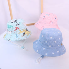 Load image into Gallery viewer, Spring Autumn Thin Cartoon Dinosaur Print Baby Bucket Hat Cotton Fisherman Hats Kids Summer Toddler Boys Girls Panama Sun Cap
