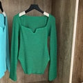 Load image into Gallery viewer, Square Collar Long Sleeve Woman Sweaters Knitted Pullover Women Spring Autumn Sweater Winter Tops For Women Black White Jumper
