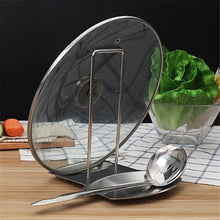 Load image into Gallery viewer, Stainless Steel Pan Pot Cover Lid Rack Stand Spoon Holder Stove Organizer Home Storage Soup Spoon Rests Kitchen Tools
