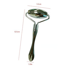 Load image into Gallery viewer, Stainless steel pointed roller spatula massage ball stone face roller massager to improve neck facial beauty skin care tool
