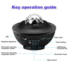 Load image into Gallery viewer, LED  Projector Ocean Wave Night Light Room Decor Rotate Starry Sky Porjectors  Decoration Bedroom Lamp
