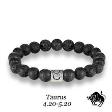 Load image into Gallery viewer, Stone bracelet beads lava natural homme fashion bangles Bracelet Men 12 Constellation Accessorie Jewelry male Lover Gifts
