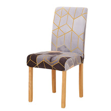 Load image into Gallery viewer, String printed stretch chair cover for dining room office banquet chair protector elastic material armchair cover
