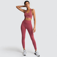 Load image into Gallery viewer, Yoga Set Workout Leggings Sports Suit Bras Fitness Gym Running Set For Women

