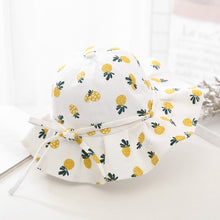 Load image into Gallery viewer, Summer Kids Girls Large Brimmed Fruit Print Sun Hat Baby Princess Bucket Cap Children's Accessories
