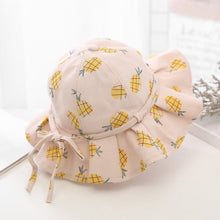 Load image into Gallery viewer, Summer Kids Girls Large Brimmed Fruit Print Sun Hat Baby Princess Bucket Cap Children's Accessories
