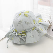 Load image into Gallery viewer, Summer Kids Girls Large Brimmed Fruit Print Sun Hat Baby Princess Bucket Cap Children's Accessories
