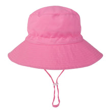 Load image into Gallery viewer, Summer Outdoor UV Protection Bucket Hat for Baby Kids Wide Brim  Beach Sun Hat Adjustable Chin Strap Cap for 0-8 Years Girl Boy

