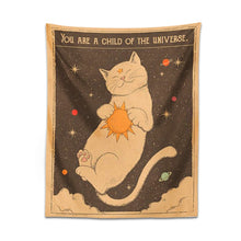Load image into Gallery viewer, Sun moon Tarot Cat Tapestry  Wall Hanging Witchcraft you are a child of the universe Bohemia Home Decor Hippie Bedroom Decor
