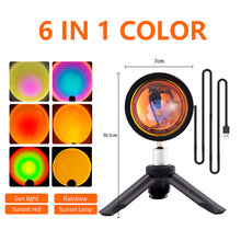 Load image into Gallery viewer, Sunset Rainbow Projector Night Lights Usb Bedside Table Lamp Valentines Day Gift Lamps Bedroom Bar Coffee LED Atmosphere Light
