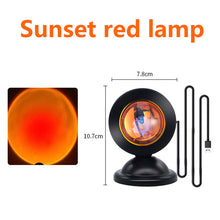 Load image into Gallery viewer, Sunset Rainbow Projector Night Lights Usb Bedside Table Lamp Valentines Day Gift Lamps Bedroom Bar Coffee LED Atmosphere Light
