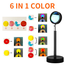 Load image into Gallery viewer, Sunset Rainbow Projector Night Lights Usb Bedside Table Lamp Valentines Day Gift Lamps Bedroom Bar Coffee LED Atmosphere Light
