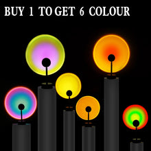 Load image into Gallery viewer, Sunset Rainbow Projector Night Lights Usb Bedside Table Lamp Valentines Day Gift Lamps Bedroom Bar Coffee LED Atmosphere Light

