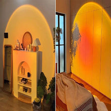 Load image into Gallery viewer, Sunset Rainbow Projector Night Lights Usb Bedside Table Lamp Valentines Day Gift Lamps Bedroom Bar Coffee LED Atmosphere Light
