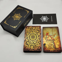 Load image into Gallery viewer, Super Excellent Skeleton Pattern Deluxe Gold Foil Tarot Waterproof PVC Cards Deck Mystery Board Game For Halloween Gift
