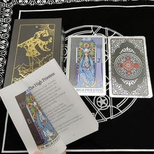 Load image into Gallery viewer, Super Excellent Skeleton Pattern Deluxe Gold Foil Tarot Waterproof PVC Cards Deck Mystery Board Game For Halloween Gift
