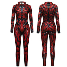 Load image into Gallery viewer, Superhero Sexy Jumpsuit Catsuit Character Eddie Brock Cosplay Costumes Halloween Women Bodysuit Fancy Dress
