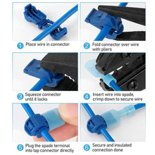 Load image into Gallery viewer, T-Tap Wire Connectors Self-Stripping Quick Splice Electrical Wire Terminals Insulated Male Disconnect Spade Lock Cable Crimp
