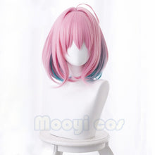 Load image into Gallery viewer, THE IDOLM CINDERELLA GIRLS Yumemi Riamu Cosplay Wig Women Short Straight Synthetic Anime Game Cos Wig Pink Gradient Green
