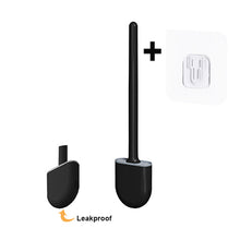 Load image into Gallery viewer, Silicone Toilet Brush Flat Head Flexible Wall Mounted Storage Tool Toilet Bowl Cleaner Brush Holder Set For WC Bathroom
