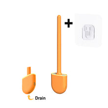 Load image into Gallery viewer, Silicone Toilet Brush Flat Head Flexible Wall Mounted Storage Tool Toilet Bowl Cleaner Brush Holder Set For WC Bathroom
