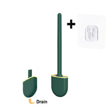 Load image into Gallery viewer, Silicone Toilet Brush Flat Head Flexible Wall Mounted Storage Tool Toilet Bowl Cleaner Brush Holder Set For WC Bathroom
