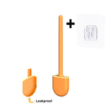 Load image into Gallery viewer, Silicone Toilet Brush Flat Head Flexible Wall Mounted Storage Tool Toilet Bowl Cleaner Brush Holder Set For WC Bathroom
