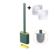 Load image into Gallery viewer, Silicone Toilet Brush Flat Head Flexible Wall Mounted Storage Tool Toilet Bowl Cleaner Brush Holder Set For WC Bathroom
