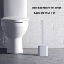 Load image into Gallery viewer, Silicone Toilet Brush Flat Head Flexible Wall Mounted Storage Tool Toilet Bowl Cleaner Brush Holder Set For WC Bathroom
