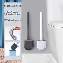 Load image into Gallery viewer, Silicone Toilet Brush Flat Head Flexible Wall Mounted Storage Tool Toilet Bowl Cleaner Brush Holder Set For WC Bathroom
