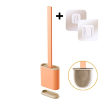 Load image into Gallery viewer, Silicone Toilet Brush Flat Head Flexible Wall Mounted Storage Tool Toilet Bowl Cleaner Brush Holder Set For WC Bathroom
